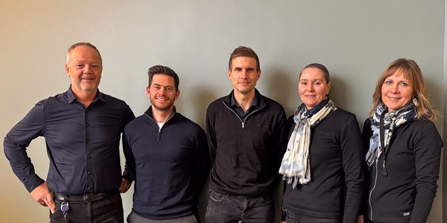 Bjørn, Thomas, Ronald, Eli og Anne fra BM.